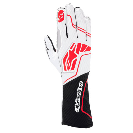 Gloves FIA karting gloves Alpinestars Tech-1 KX V4 (external stitching), black/white/red | races-shop.com