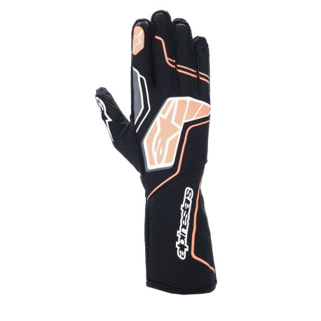 Gloves FIA karting gloves Alpinestars Tech-1 KX V4 (external stitching), black/fluo orange | races-shop.com