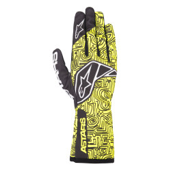 Karting gloves Alpinestars Tech-1 K Race V2 Vertical (internal stitching), fluo yellow