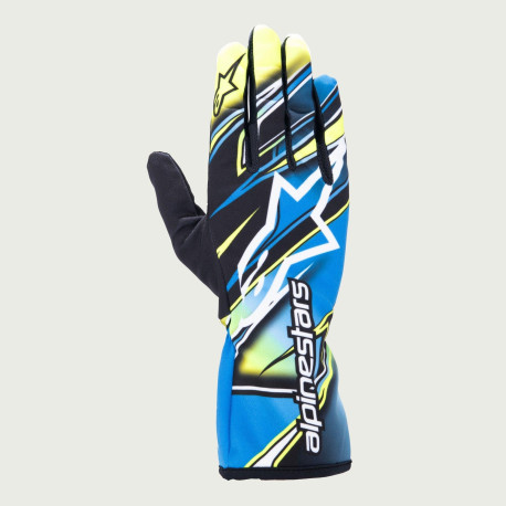 Gloves Race gloves Alpinestars Tech-1 K Race V2 Competition, Yellow Fluo/Blue/White | races-shop.com