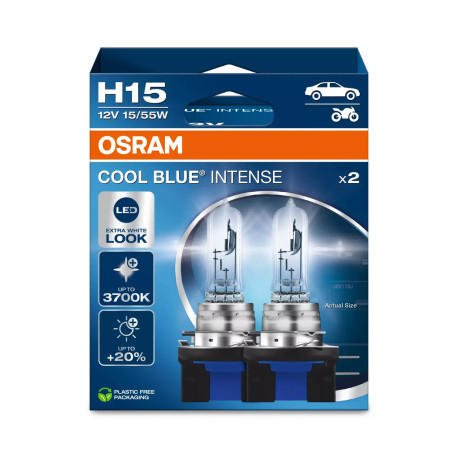 Bulbs and xenon lights Osram halogen headlight lamps COOL BLUE INTENSE (NEXT GEN) H15 (2pcs) | races-shop.com