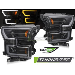 HEADLIGHTS TUBE LIGHT DOUBLE BLACK fits FORD F150 MK13 14-17