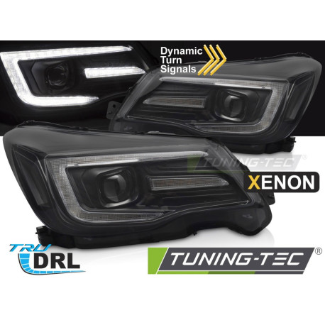 Lighting XENON HEADLIGHTS TUBE LIGHT DRL BLACK fits SUBARU FORESTER IV 13-18 | races-shop.com