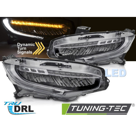 Lighting FULL LED HEADLIGHTS BLACK fits HONDA CIVIC X 16-21 | races-shop.com