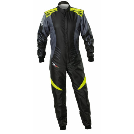 Suits FIA children`s karting suit OMP KS-2X ART, black/fluo/yellow | races-shop.com
