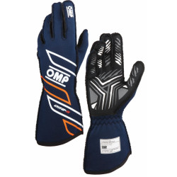 FIA race gloves OMP ONE-S my2025 (external stitching), navy blue/fluo orange