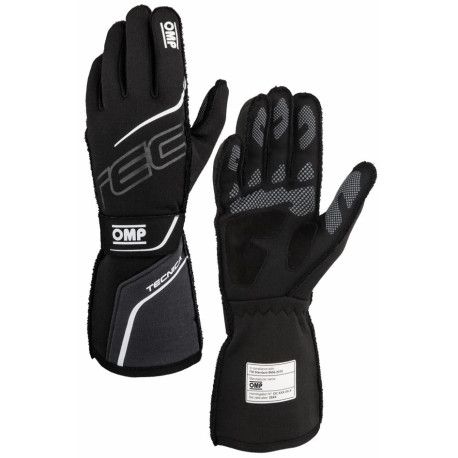 Gloves Race gloves OMP TECNICA my2025 with FIA homologation (external stitching), black/anthracite | races-shop.com