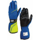 Gloves FIA race gloves OMP TECNICA (external stitching), blue/yellow | races-shop.com
