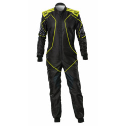 CIK-FIA children`s karting suit OMP KS-3X ART STYLE2, black/fluo/yellow