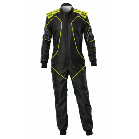 Suits CIK-FIA children`s karting suit OMP KS-3X ART STYLE2, black/fluo/yellow | races-shop.com