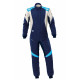 Suits FIA racing suit OMP FIRST EVO my2025, navy blue/cyan | races-shop.com