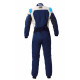 Suits FIA racing suit OMP FIRST EVO my2025, navy blue/cyan | races-shop.com