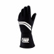 Gloves Race gloves OMP DIJON my2025 with FIA (inside stitching) Black with whte stripes | races-shop.com