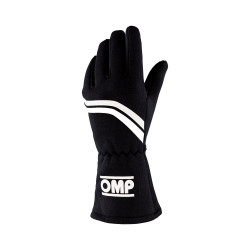 FIA race gloves OMP DIJON (internal stitching), black/white