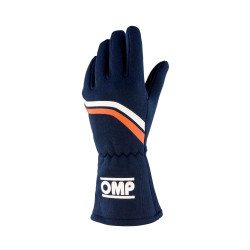 FIA race gloves OMP DIJON (internal stitching), navy blue/white/orange