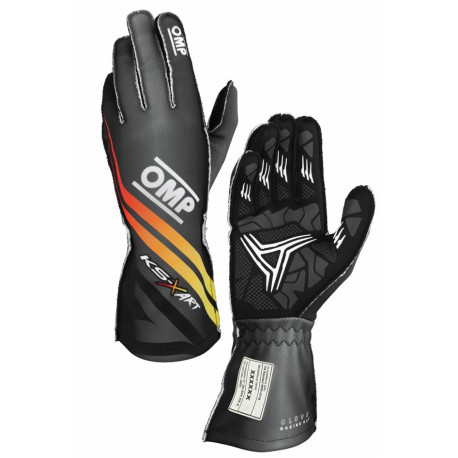 Gloves Karting gloves OMP KS-X ART (external stitching), black/yellow/red | races-shop.com