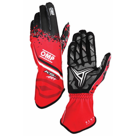 Gloves Karting gloves OMP KS-2 ART my2025 (external stitching), red/black | races-shop.com