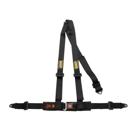 Seatbelts and accessories ECE 3 point sport safety belts OMP ROAD 3 with plate mounting, black | races-shop.com