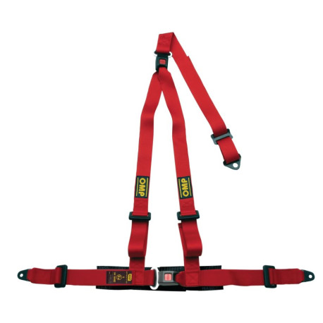 Seatbelts and accessories ECE 3 point sport safety belts OMP STRADA 3, red | races-shop.com