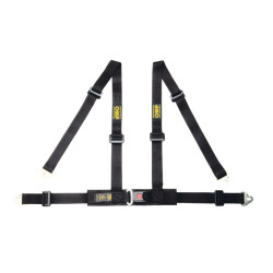 ECE 4 point sport safety belts OMP ROAD 4M, black
