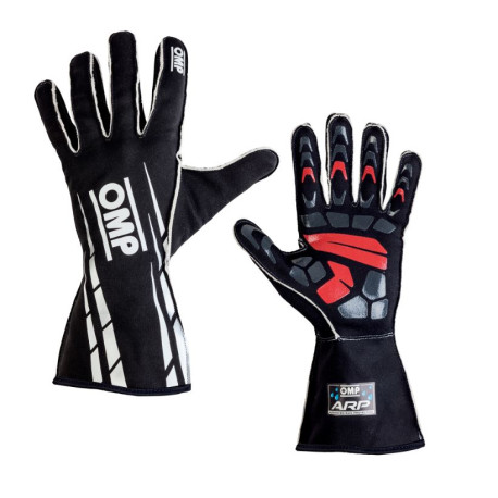 Gloves Karting gloves OMP ARP (external stitching), black | races-shop.com