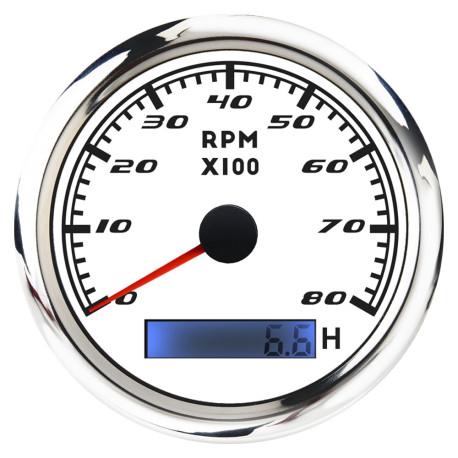 Gauges RACES Marine RACES Marine WHITE gauge - Tachometer (0-8000RPM) | races-shop.com