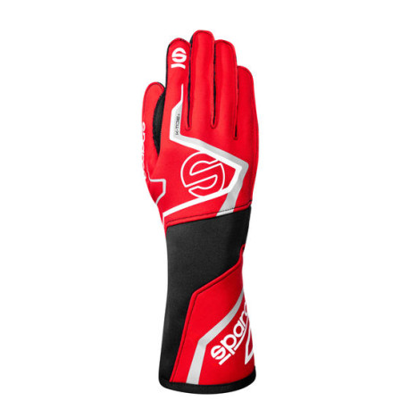 Gloves Závodné rukavice Sparco K-TIDE + (vonkajšie švy) s FIA, červená/čierna | races-shop.com