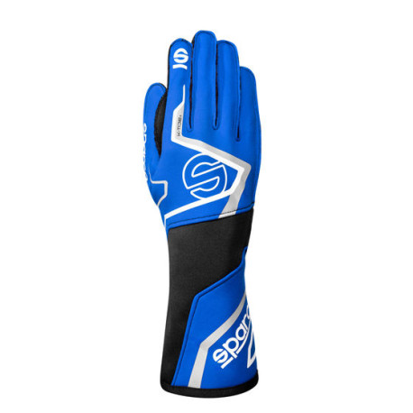 Gloves Závodné rukavice Sparco K-TIDE + (vonkajšie švy) s FIA, modrá/biela | races-shop.com