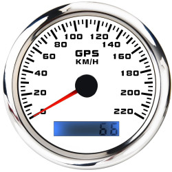 RACES Marine WHITE gauge - Speedometer (220kmh) with GPS sensor