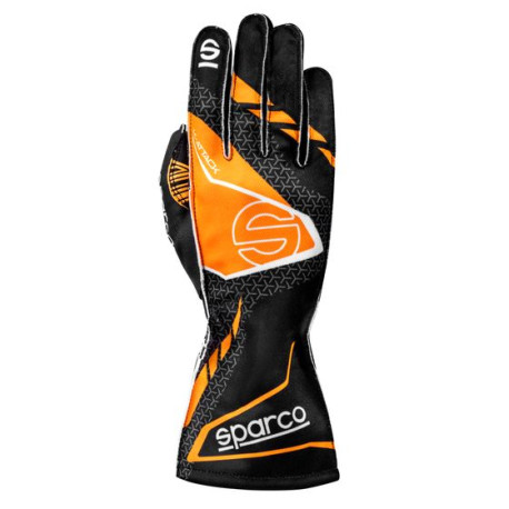 Gloves Karting gloves Sparco K-ATTACK 2025 (external stitching), black/fluo orange | races-shop.com