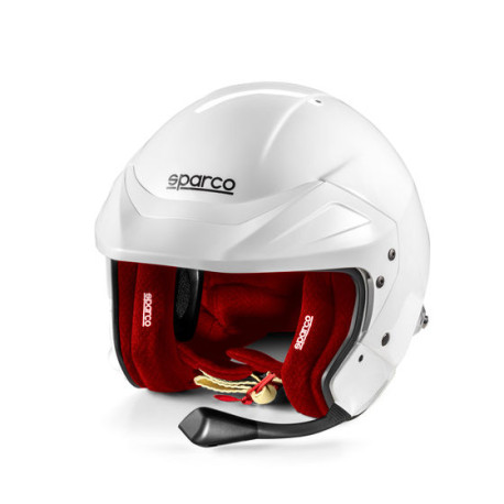 Open face helmets FIA open-face race helmet Sparco FLUX RJ-i (intercom), white/red | races-shop.com