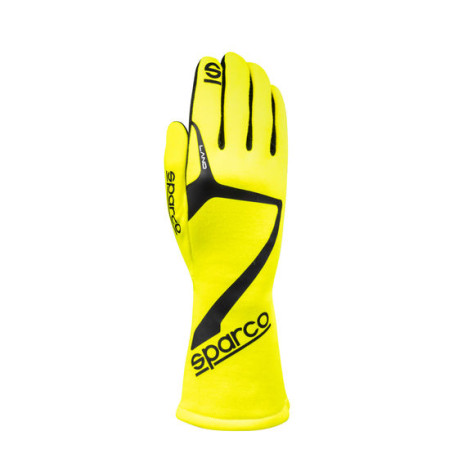 Gloves Race gloves Sparco LAND 2025 with FIA, fluo yellow | races-shop.com