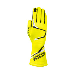 FIA race gloves Sparco LAND+ 2025 (internal stitching), fluo yellow