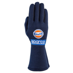 FIA race gloves Sparco LAND 2025 GULF (internal stitching), blue/navy blue