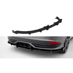MAXTON DESIGN rear diffuser for Ford Focus ST Mk3 Facelift, black-red + gloss flaps