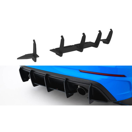 Body kit and visual accessories Rear Diffuser V2 Ford Focus RS Mk3 (US-Spec Version) (Black-Red) | races-shop.com