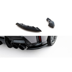 MAXTON DESIGN rear side splitters for BMW 1 M-Pack F70, glossy black, V1