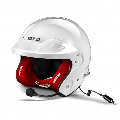 Outlet Helmet Sparco RJ-I with FIA 8859-2015 , HANS white/red DAMAGED | races-shop.com