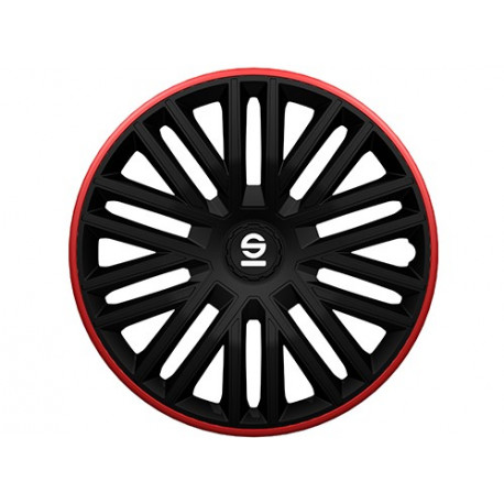 Outlet SPARCO wheel covers BERGAMO - 15" (Black/Red) DAMAGED | races-shop.com