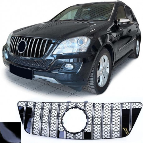 Outlet Sport grille with grille black chrome for Mercedes M Class ML W164 08-11 DAMAGED | races-shop.com