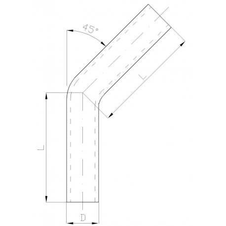  Aluminium elbow 45° Aluminium pipe - elbow 45°, 40mm (1,57") | races-shop.com