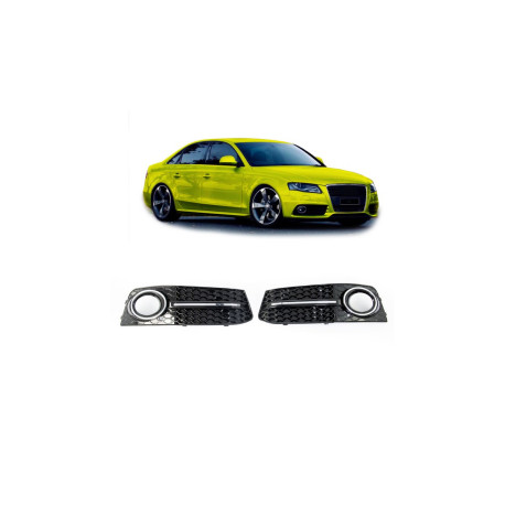 Body kit and visual accessories Fog light covers for Audi A4 B8 Chrome Black | races-shop.com