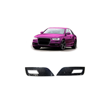 Body kit and visual accessories Fog light covers for Audi A4 B8 Facelift Gloss Black | races-shop.com