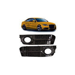 Fog light covers for Audi A4 B8 Gloss Black