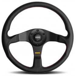 3 spoke steering wheel MOMO TUNER, 320mm, leather, flat, black