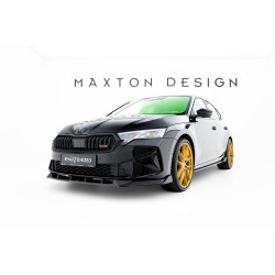 MAXTON DESIGN front splitter for Skoda Octavia RS Liftback / Combi Mk4 Facelift, glossy black, V2
