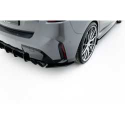 MAXTON DESIGN Street Pro rear side splitters for BMW M135i F70, black-red, V1
