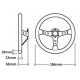 steering wheels 3 spoke steering wheel RACES Turismo, 350mm, leatherette, 65mm offset, black/grey | races-shop.com