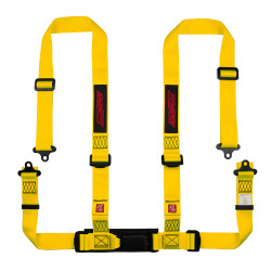 4 point safety belts RACES Classic series, 2" (50mm), Yellow, E8 approval