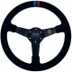 Outlet Steering wheel RACES MOTORSPORT, 350mm, suede, 65mm deep dish DAMAGED | races-shop.com